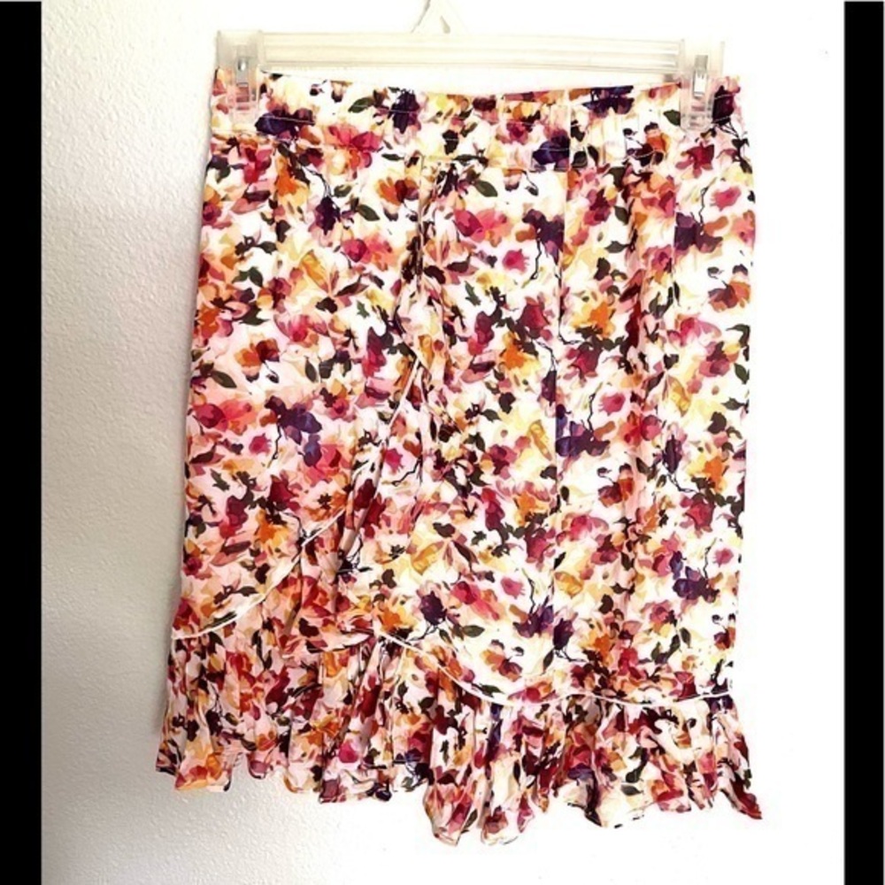 CATHERINE MALANDRINO garden floral midi skirt size S